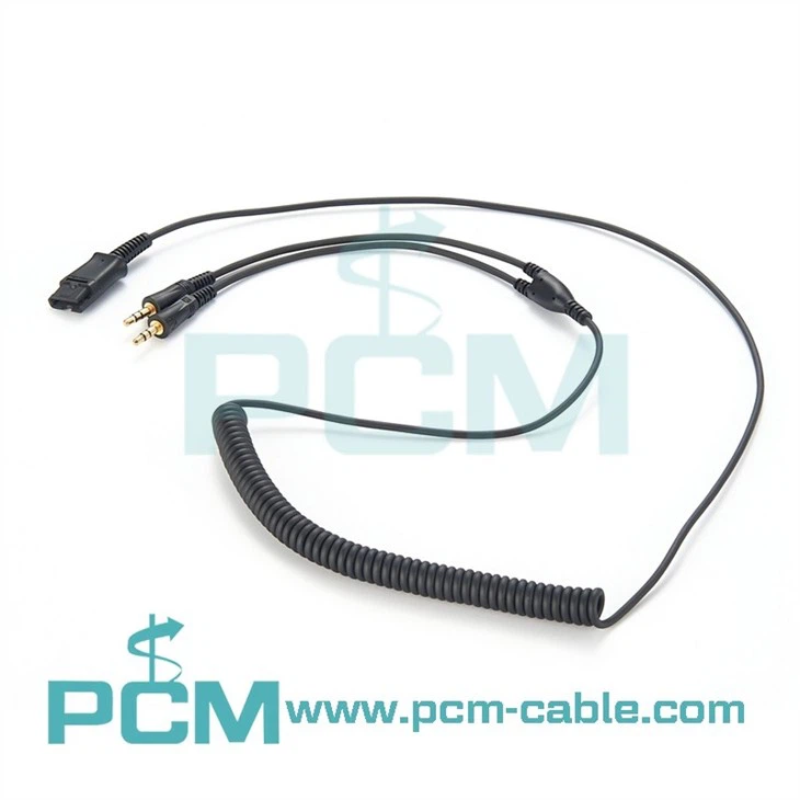 Sound Card 3.5mm to Quick Disconnect Adapter Coil Cable