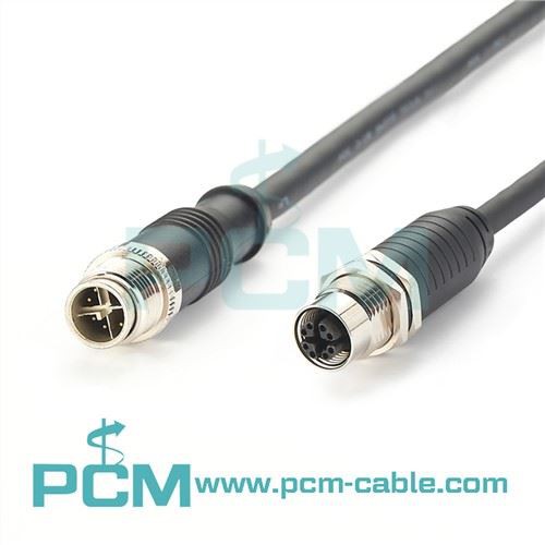 M12 8 Pin X-Kode Gason Pou Fi Kab