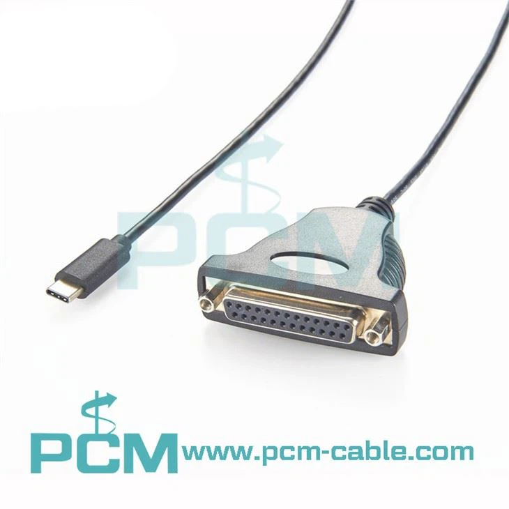 USB-C Pou DB25 Paralèl Adaptè