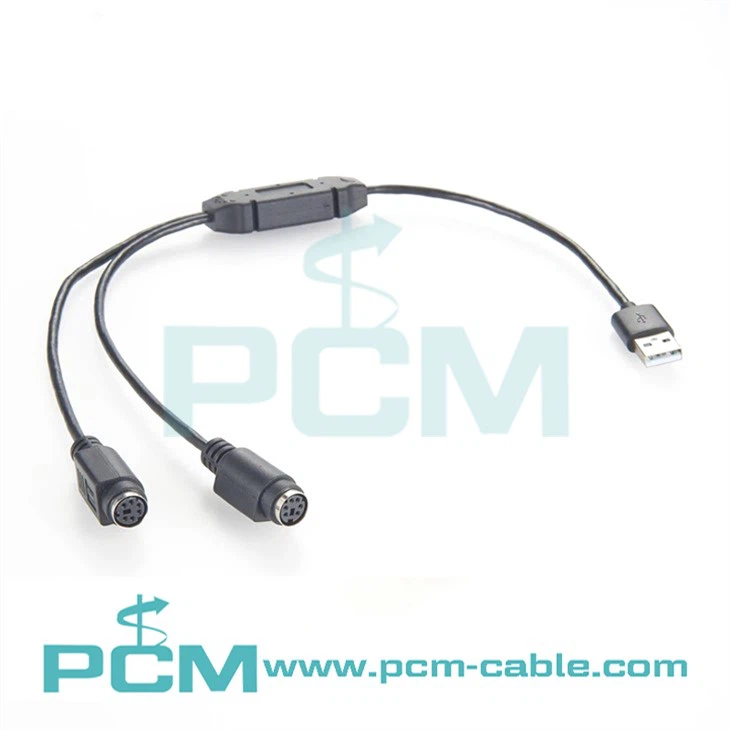 PS/2 sourit ak klavye pou USB adaptè 2 PS/2 pou USB