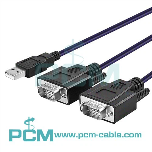 2-Port FTDI USB Pou DB9 Kab