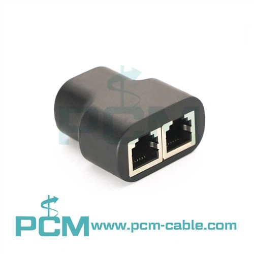 RJ12 6P6C 1 Fi a 2 fanm liy telefòn fi
