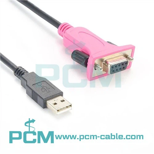 USB Pou Nil Modem RS232 DB9 Seri DCE Adaptè Kab Ak FTDI