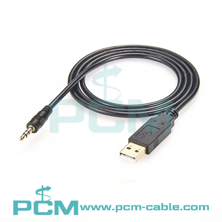 USB Pou UART kab sipòte 5V UART siyal 3.5mm Audio Jack