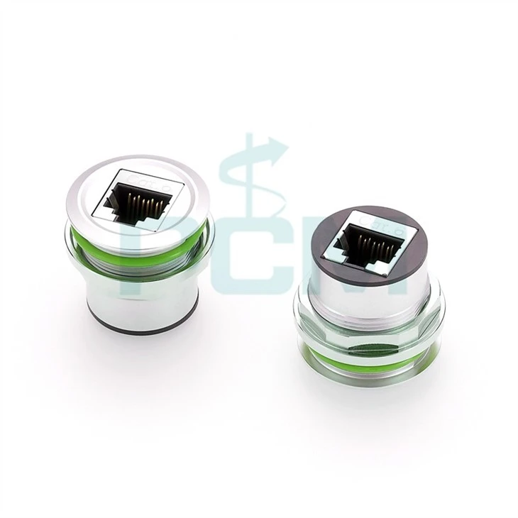 CAT6A Shielded Panel Threaded Fixed Mount Coupler Adapter