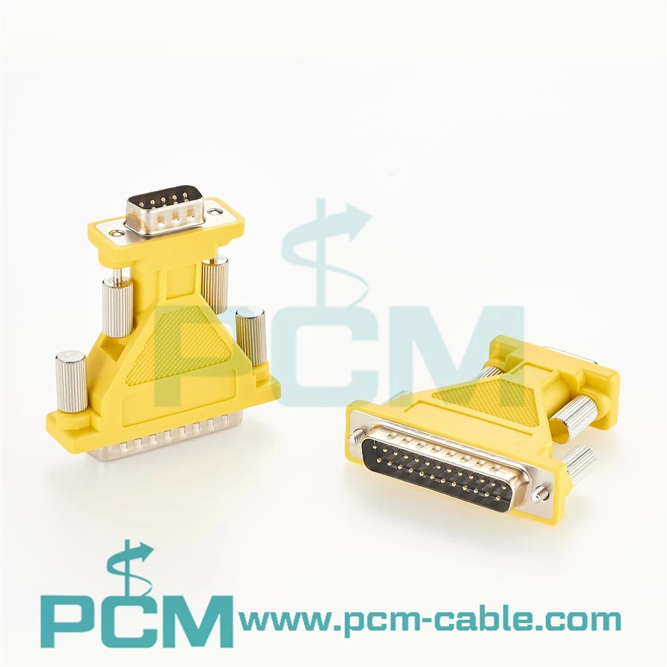 DB25 Gason pou DB9 Gason D-Sub RS232 Serial adaptè