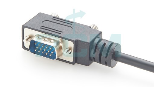 Low profile right left angled VGA HD15 male to male monitor cable Low profile right left angled VGA HD15 male to male monitor cable