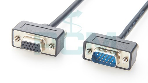 Ultra Slim VGA SVGA Cable Low-Profile HD15 Female-to-Male with Swappable Mount Screws Ultra Slim VGA SVGA Cable Low-Profile HD15 Female-to-Male with Swappable Mount Screws