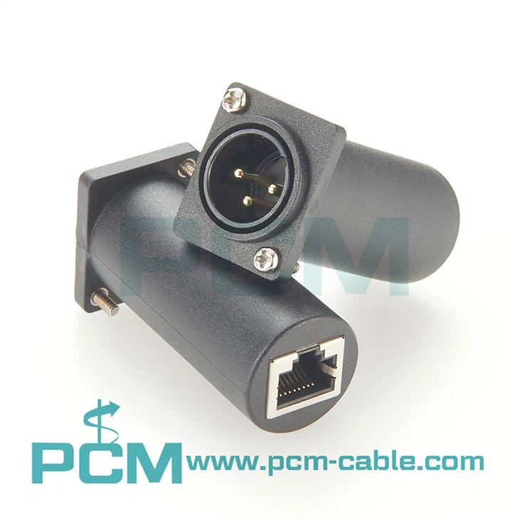 RJ45 Female to XLR D-Type Locking Panel Mount Adapter, 3pin 5pin, Male Female Options