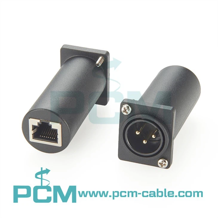 RJ45 Ethernet pou XLR D-Type Panel Mount adaptè