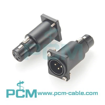 XLR Gason Pou XLR Fi panèl mòn adaptè