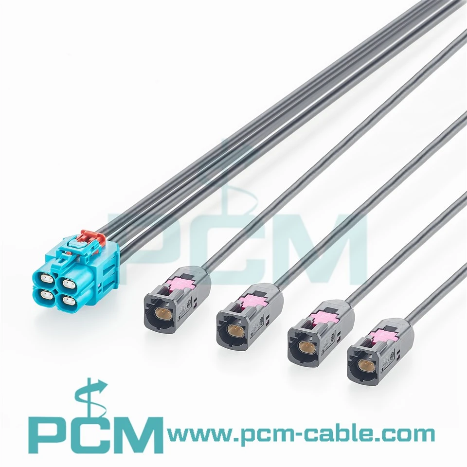 Kwadwilatè GEMnet otomobil Ethernet Breakout Kab TE1-2386629-4 a 2368003-1