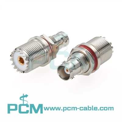 Adaptè BNC Pou UHF Bulkhead