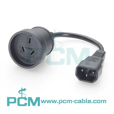 IEC C14 Pou Ostralyen SAA Fi pouvwa adaptè kab pou PDU & UPS