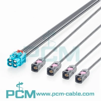 Kwadwilatè GEMnet otomobil Ethernet Breakout Kab TE1-2386629-4 a 2368003-1