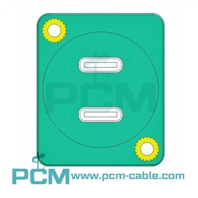 Doub USB C 3.1 Panel Mount adaptè